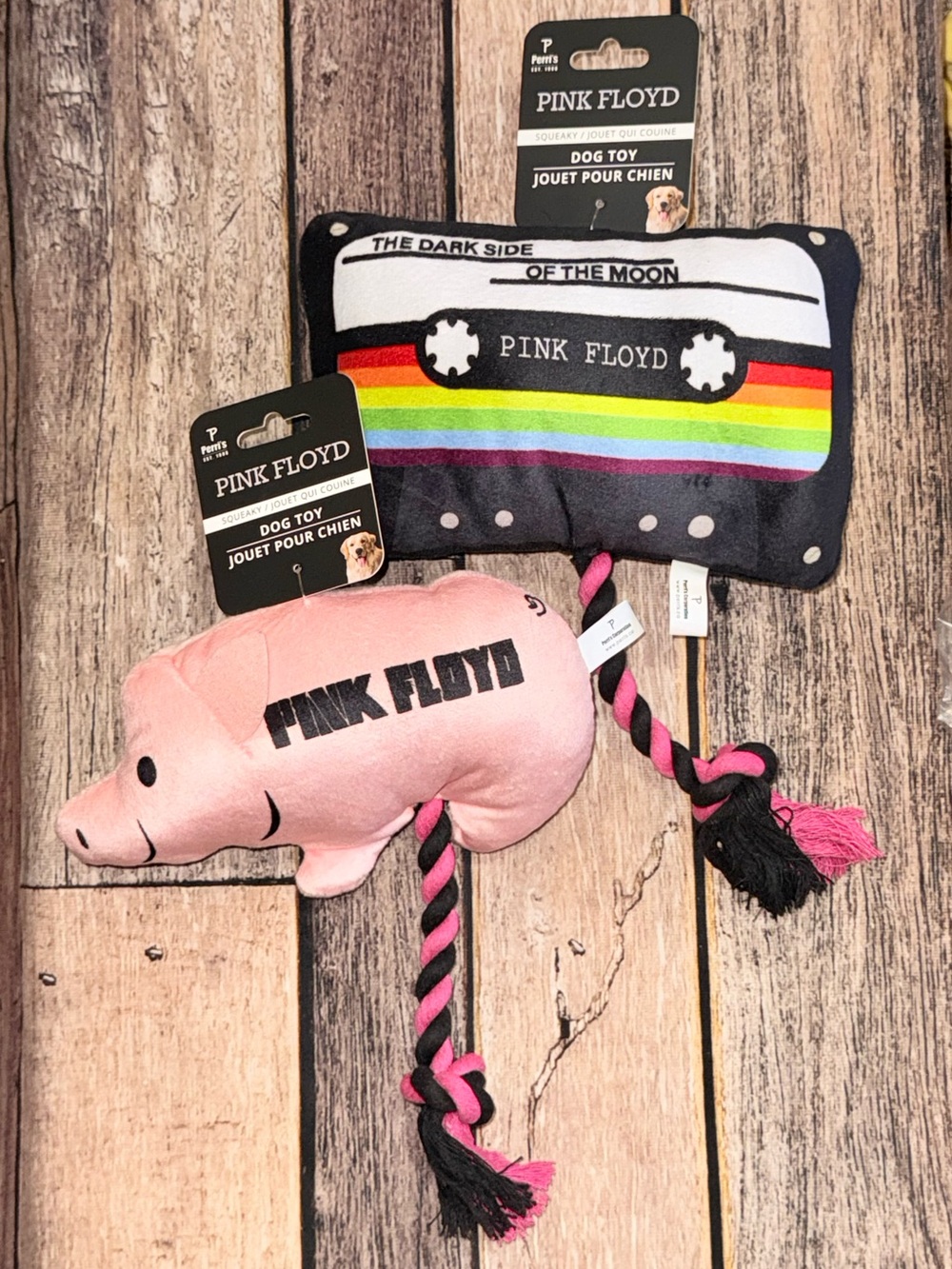 Pink Floyd Squeaky Rope Dog Toys 2pk- New